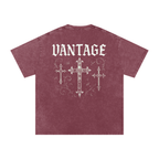 VANTAGE T-shirt Goth!c style -Snow Washed Oversized Cotton T-Shirt