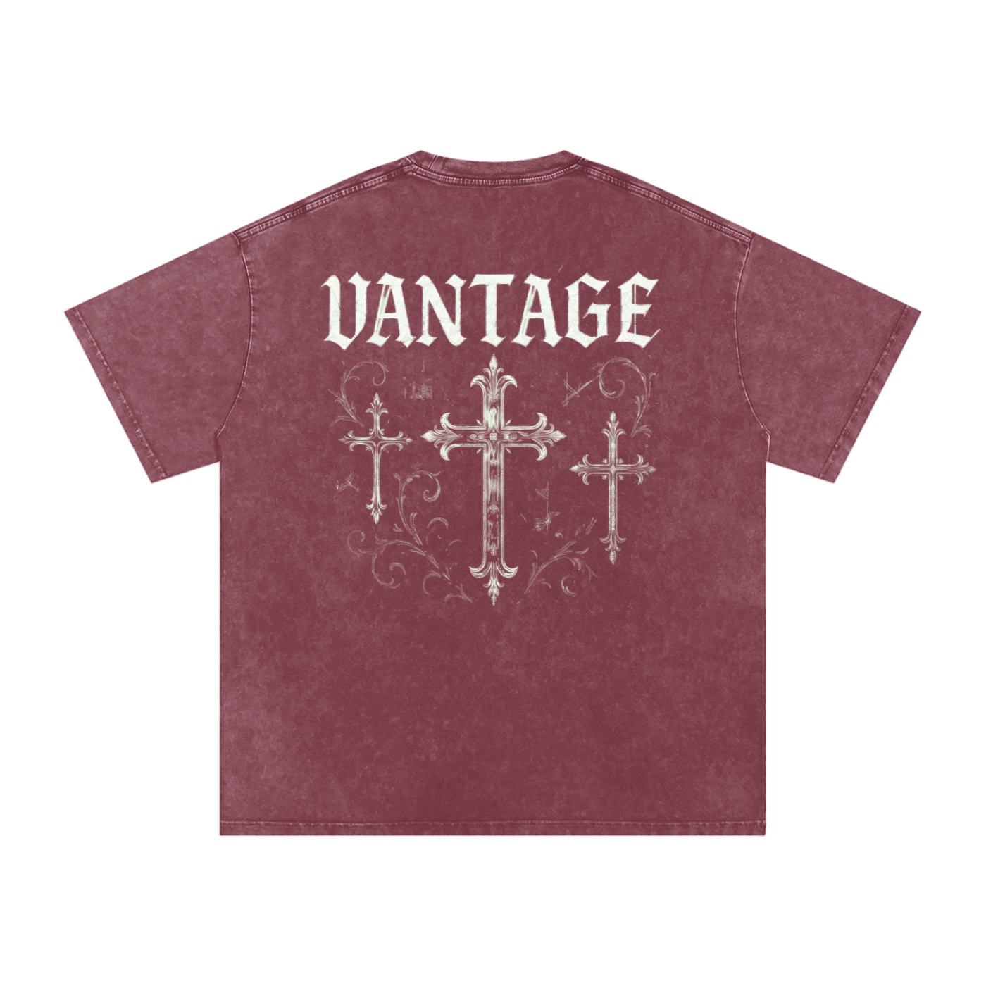 VANTAGE T-shirt Goth!c style -Snow Washed Oversized Cotton T-Shirt