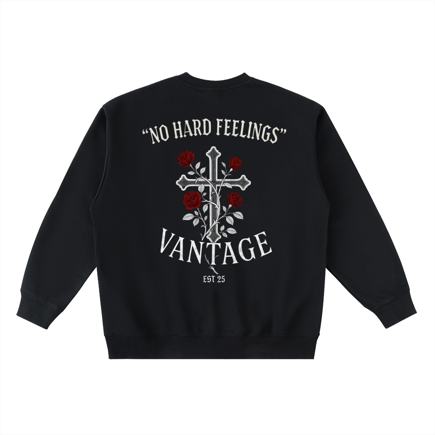 VANTAGE rose -Oversized Crewneck Taped Sweatshirt