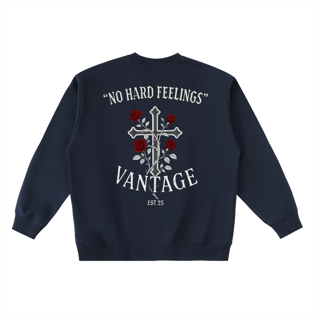 VANTAGE rose -Oversized Crewneck Taped Sweatshirt