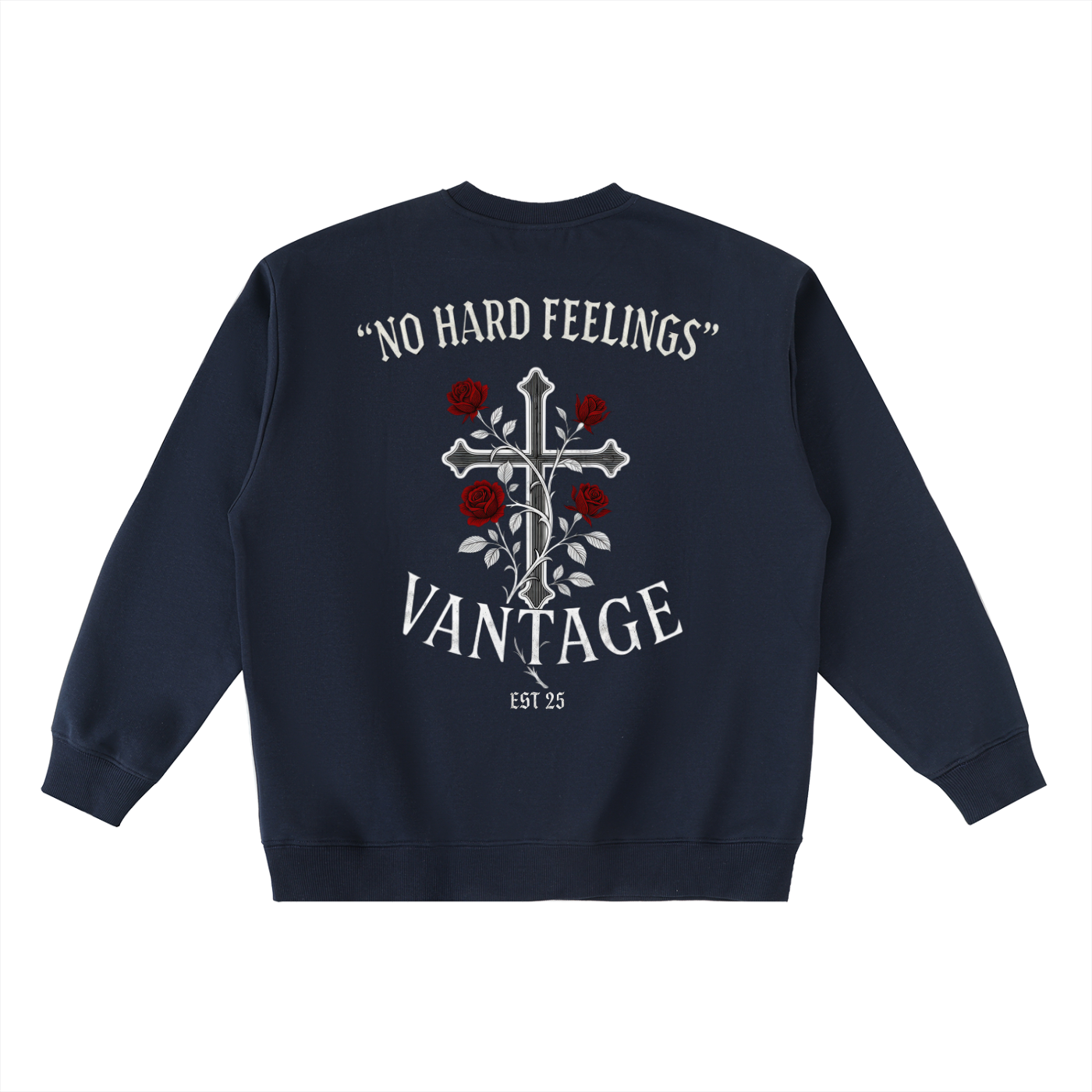 VANTAGE rose -Oversized Crewneck Taped Sweatshirt