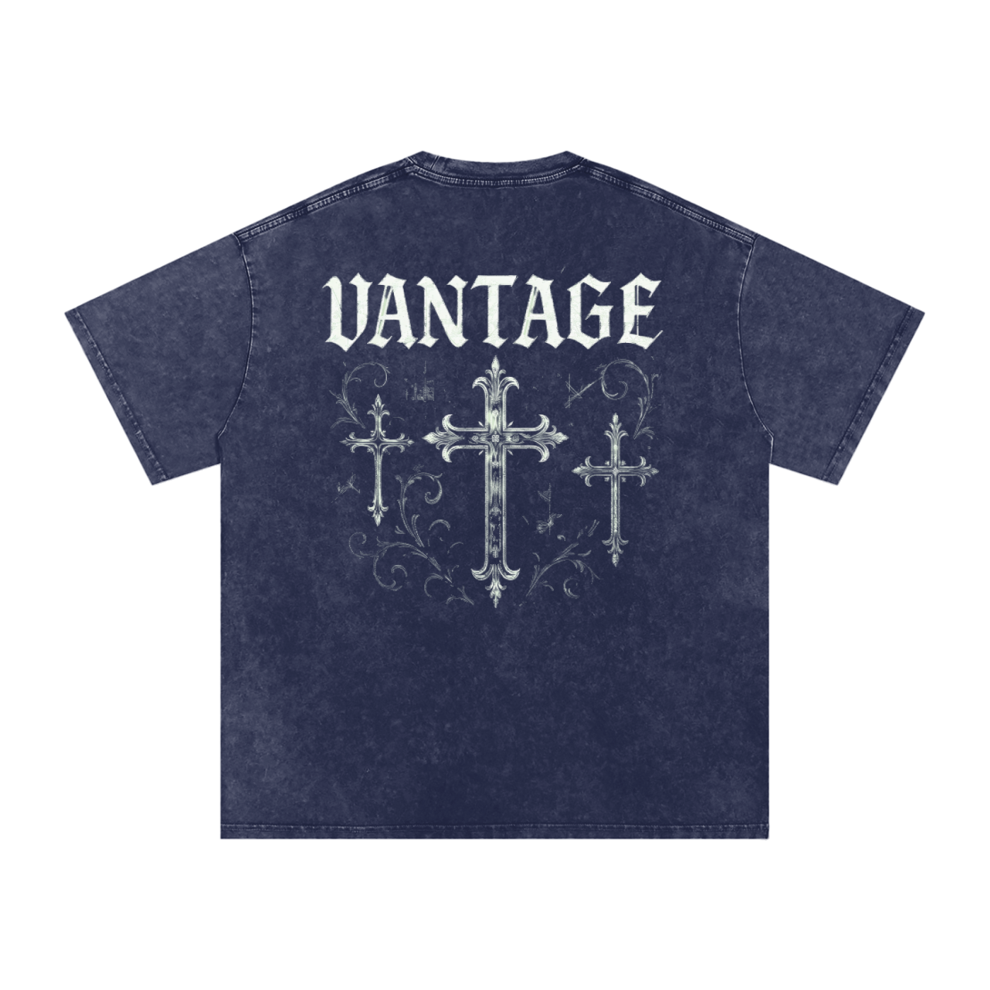 VANTAGE T-shirt Goth!c style -Snow Washed Oversized Cotton T-Shirt