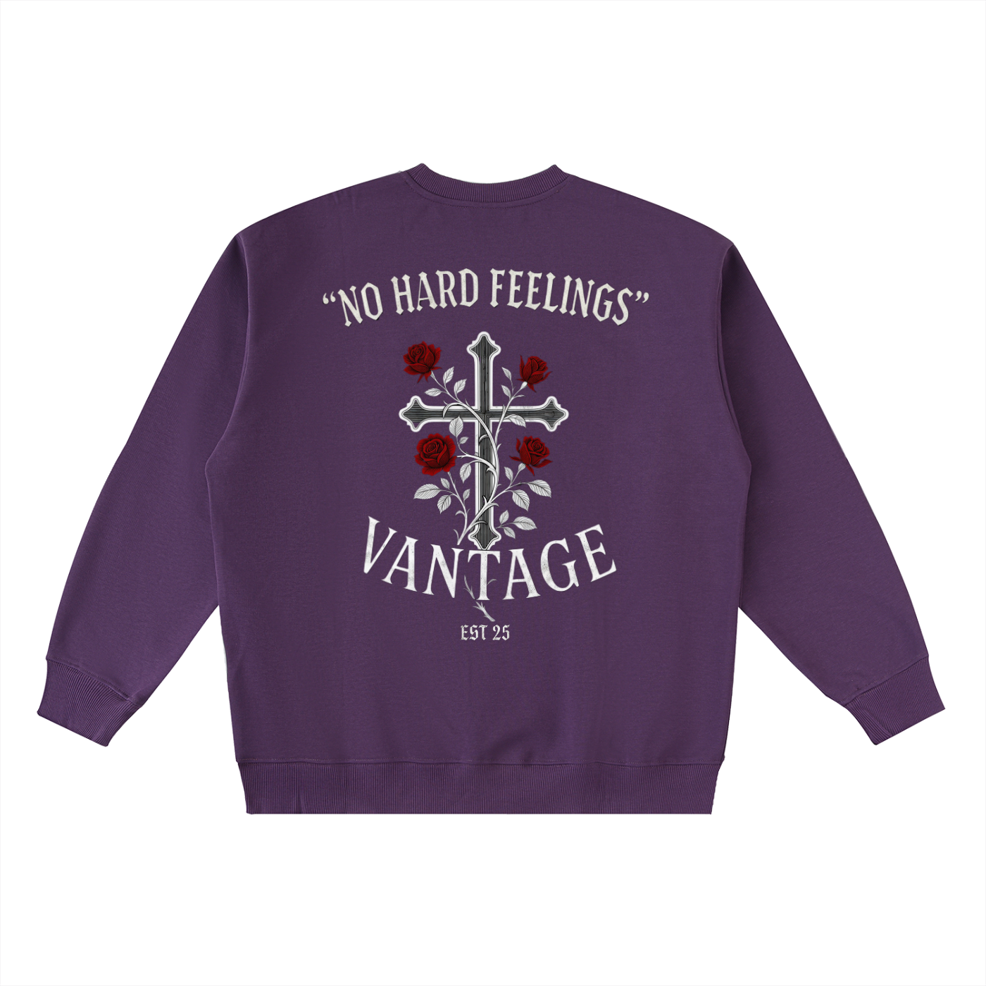 VANTAGE rose -Oversized Crewneck Taped Sweatshirt