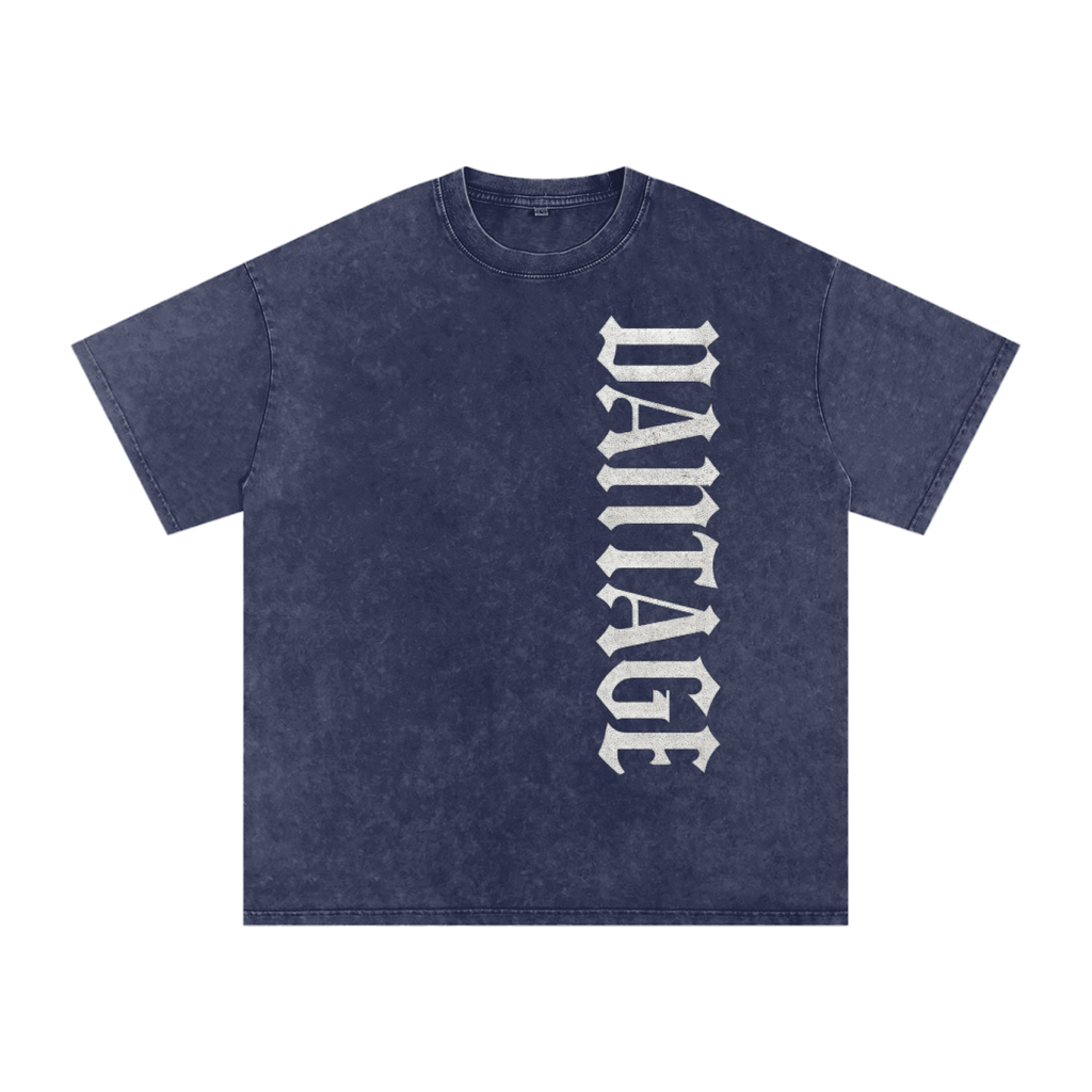 VANTAGE T-shirt Goth!c style -Snow Washed Oversized Cotton T-Shirt