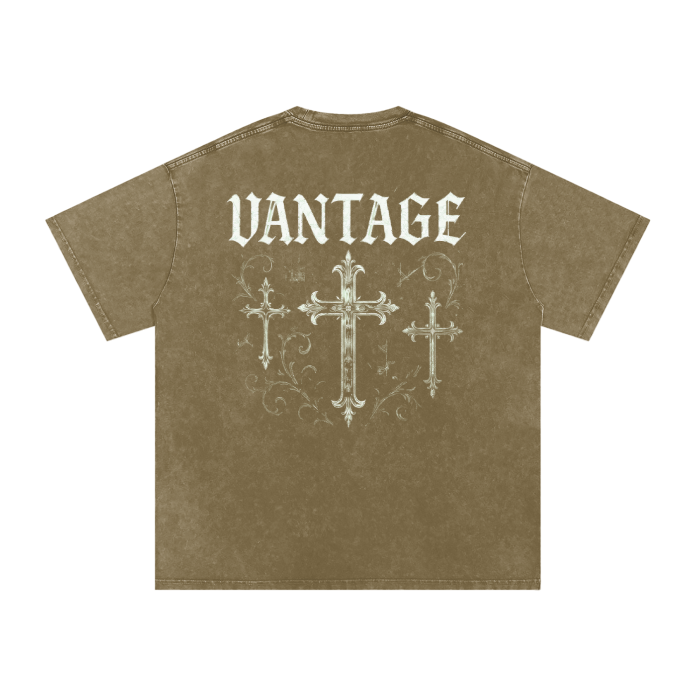 VANTAGE T-shirt Goth!c style -Snow Washed Oversized Cotton T-Shirt