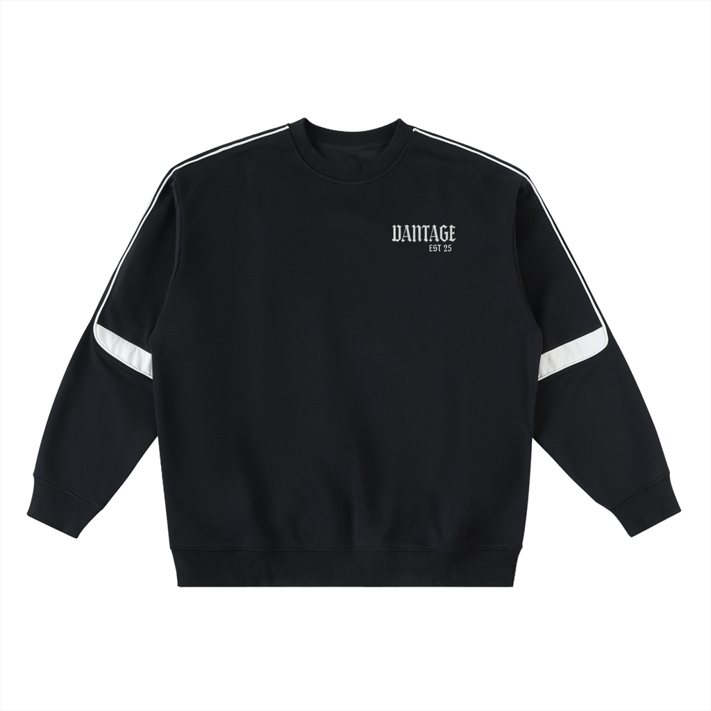 VANTAGE rose -Oversized Crewneck Taped Sweatshirt