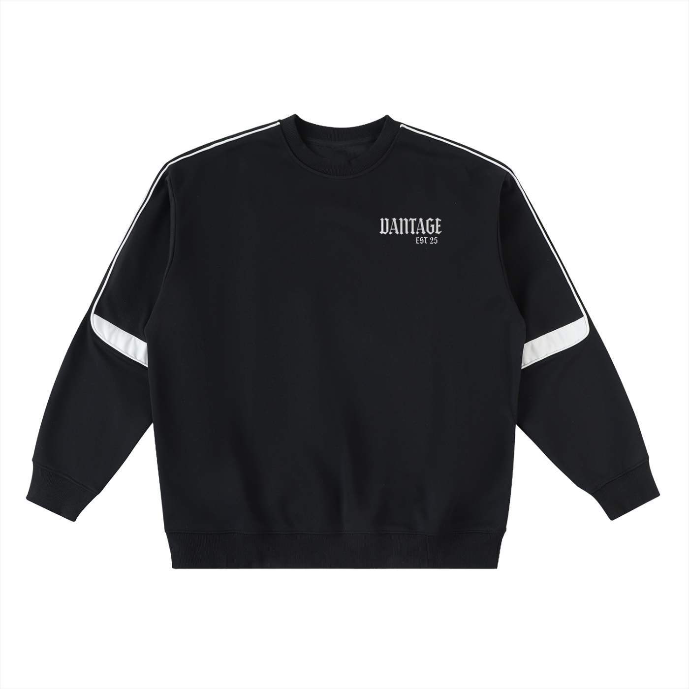 VANTAGE rose -Oversized Crewneck Taped Sweatshirt