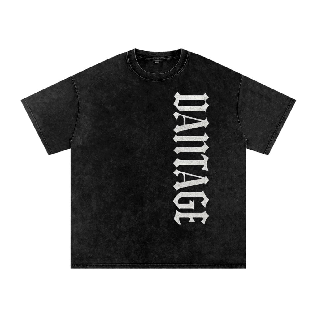 VANTAGE T-shirt Goth!c style -Snow Washed Oversized Cotton T-Shirt